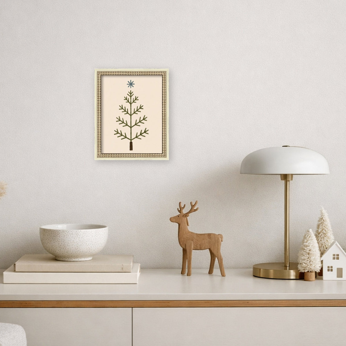 Scandinavian Tree by Laura Moss Framed Mounted Canvas Wall Art Print