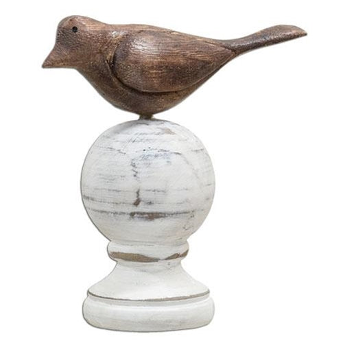 Wood Carved Bird Finial