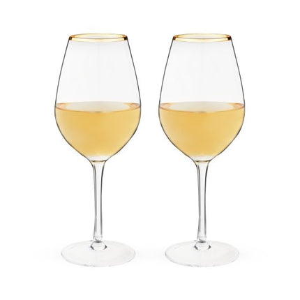 Gilded Stemmed Wine Glass Set