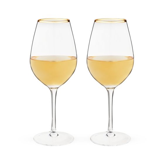 Gilded Stemmed Wine Glass Set