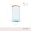 Aqua Bubble Glass Tumbler Set