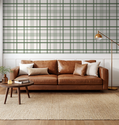 Ashford Plaid (Green) Wallpaper