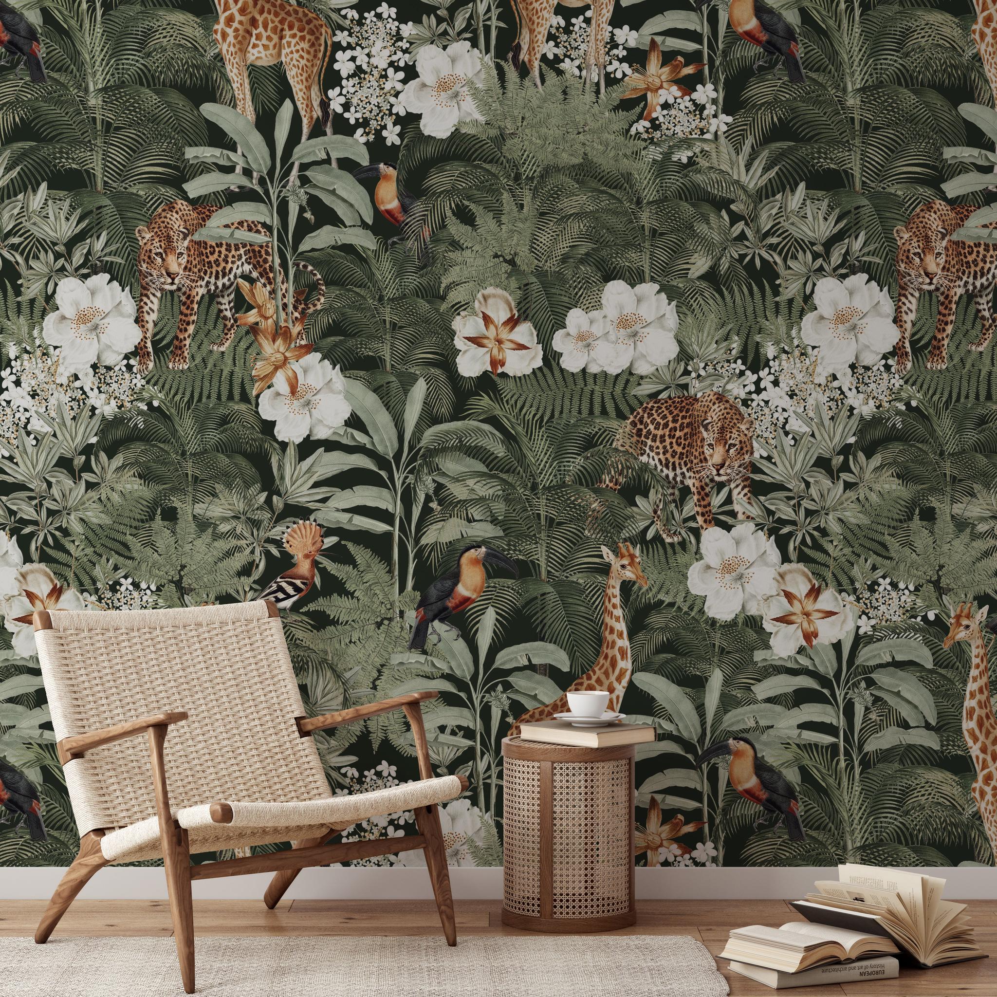 Tanzania (Green) Wallpaper -  6 FT H X 20.5 FT W LUXE