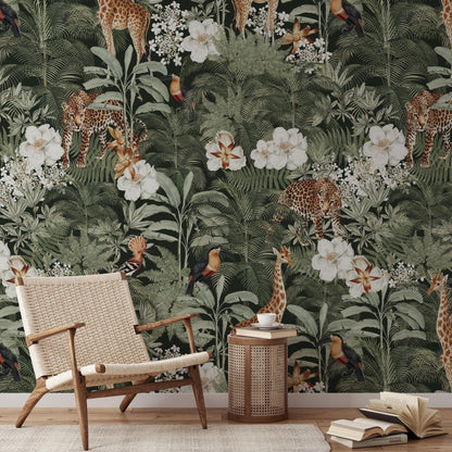 Tanzania (Green) Wallpaper -  6 FT H X 20.5 FT W LUXE