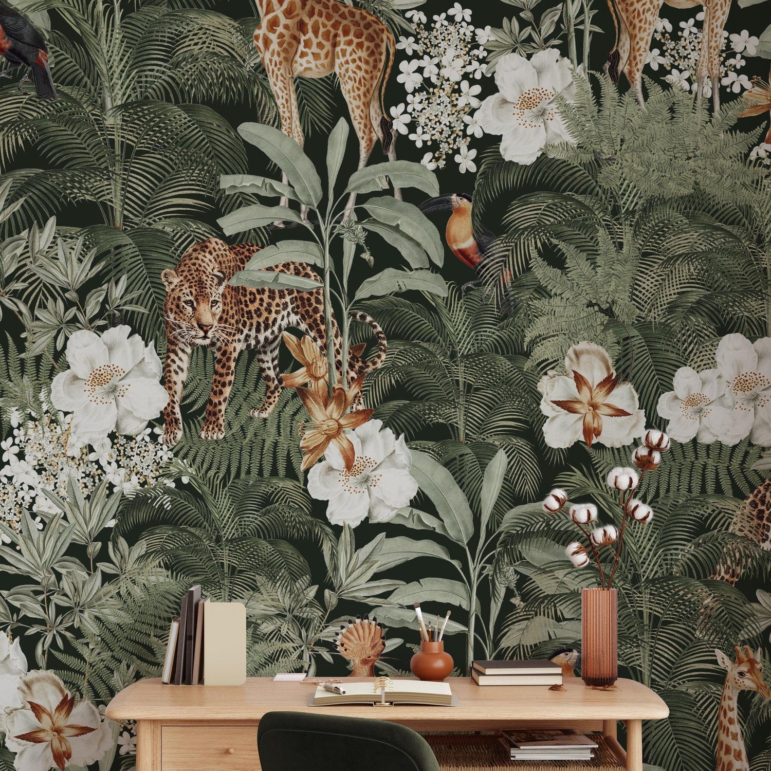 Tanzania (Green) Wallpaper -  6 FT H X 20.5 FT W LUXE