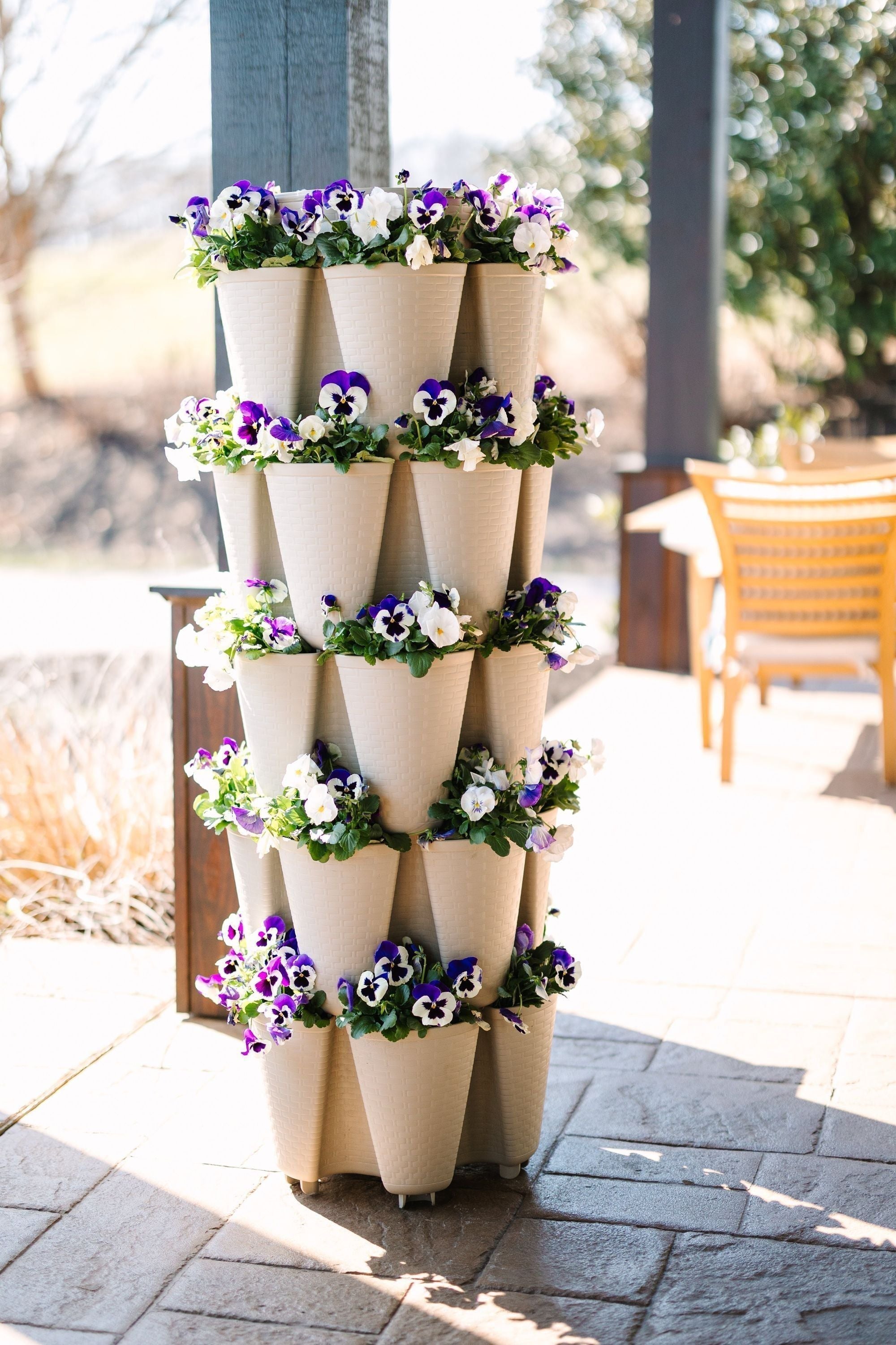 5 Tier GreenStalk Garden Original Vertical Planter - Basket Weave Texture