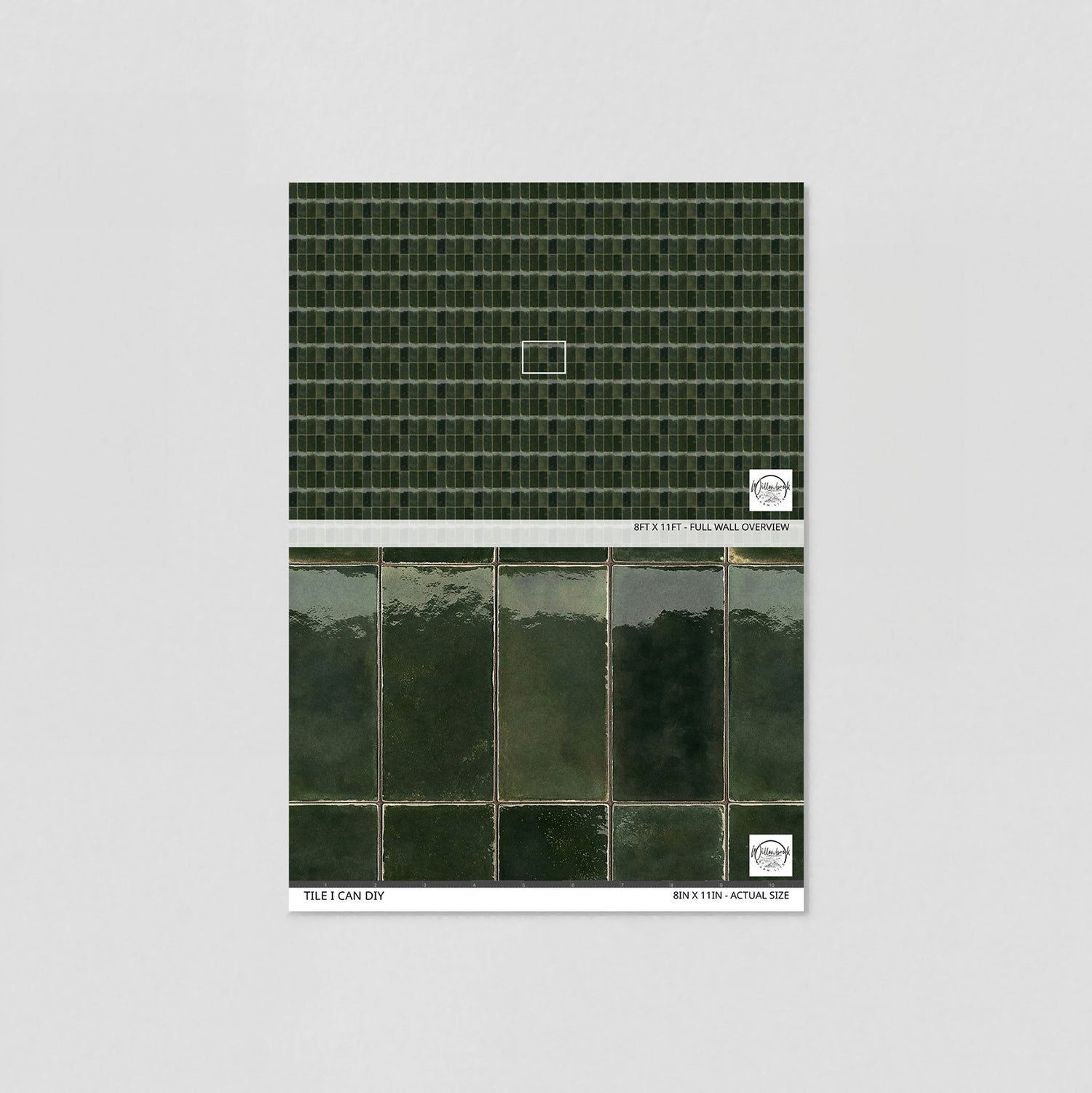 Tile I can DIY Wallpaper - 8 FT H X 11 FT W P&amp;S