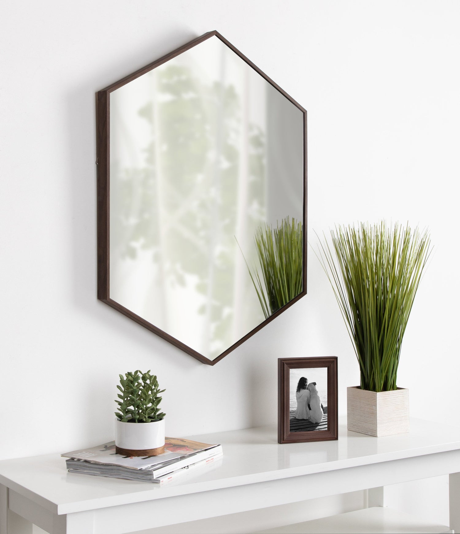 Rhodes Framed Hexagon Wall Mirror