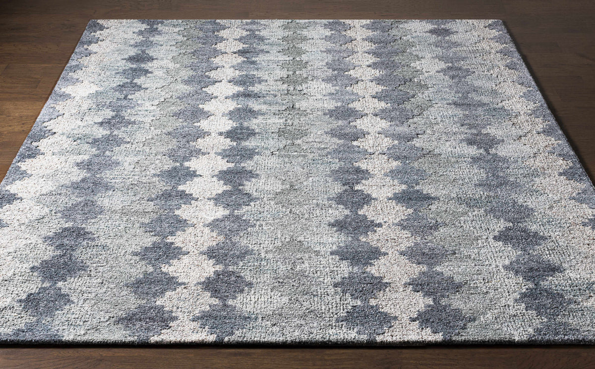 Hale Gray&amp;Slate Diamonds Wool&amp;Viscose Rug - Clearance