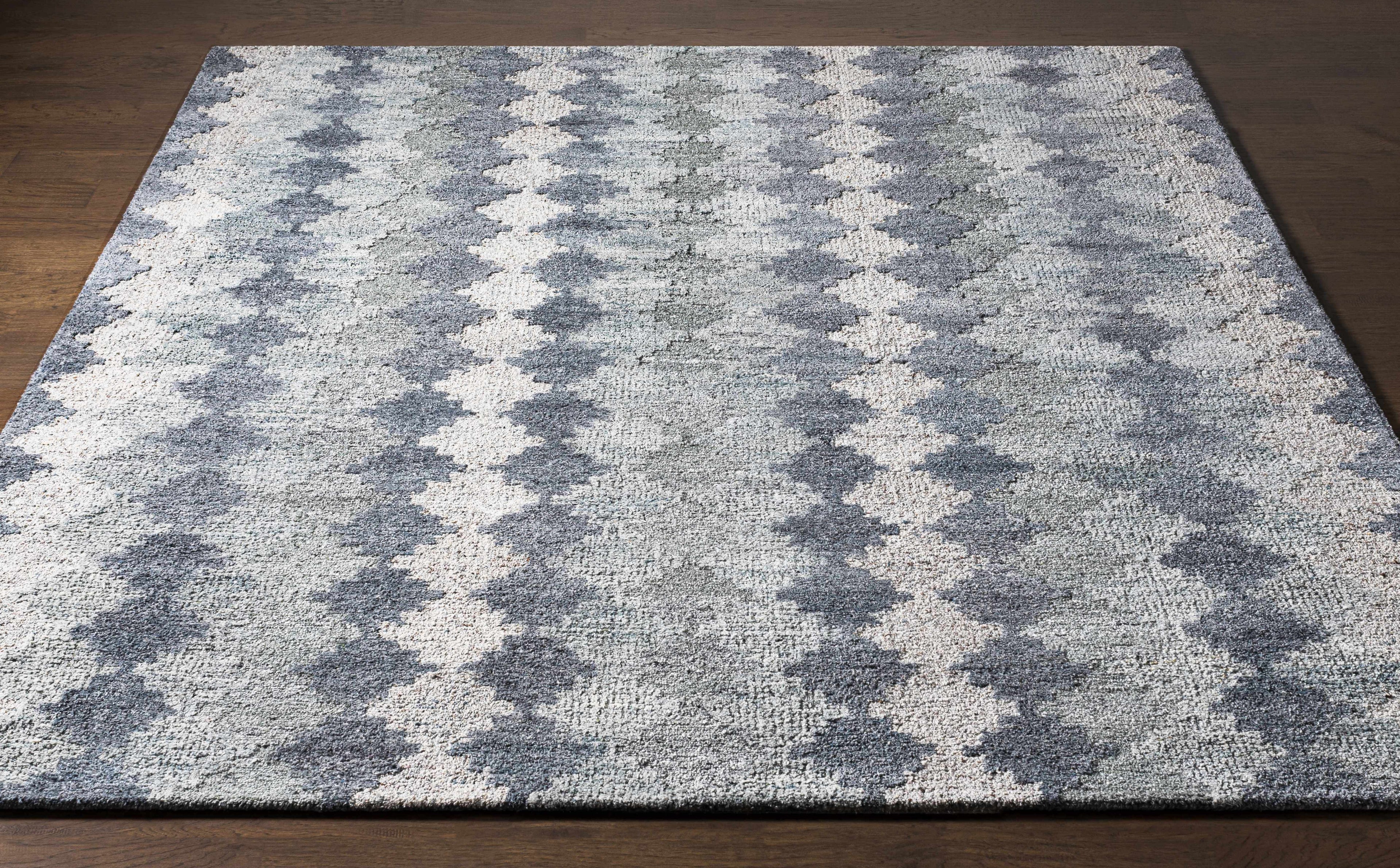 Hale Gray&amp;Slate Diamonds Wool&amp;Viscose Rug - Clearance