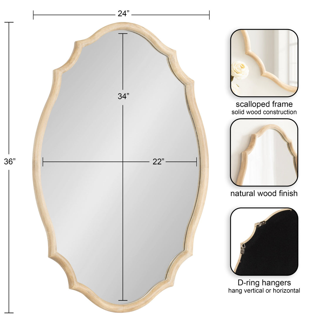 Leanna Wood Scalloped Oval Mirror