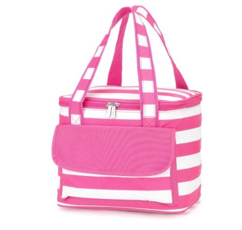 Hot Pink Stripe Cooler Bag