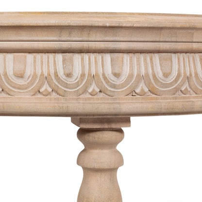 Patresa Carved Round Wood Coffee Table