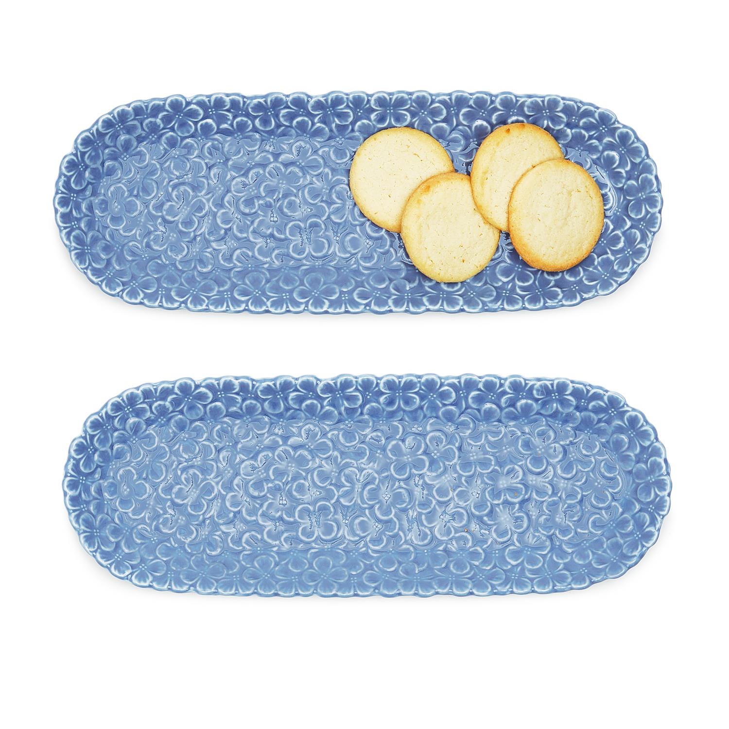 Hydrangea Tidbit / Cracker Dish - Set of 2