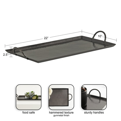 Sanzo Hammered Rectangle Metal Tray