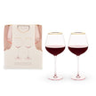 Rose Crystal Red Wine Glass Set