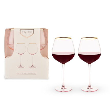 Rose Crystal Red Wine Glass Set