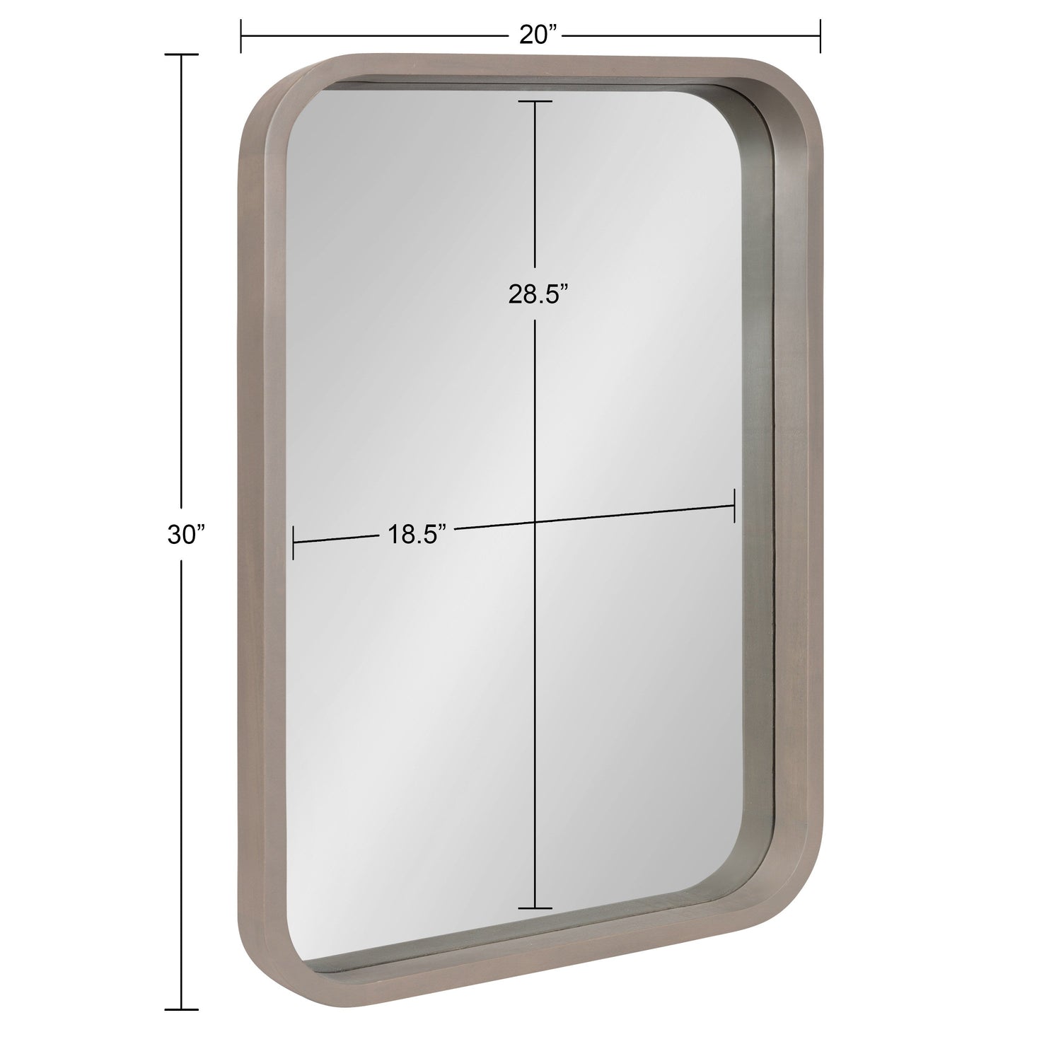 Hutton Wood Framed Radius Rectangle Mirror