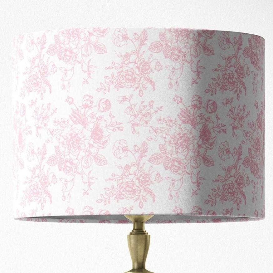 Pink Toile Lampshade in Rosecrest