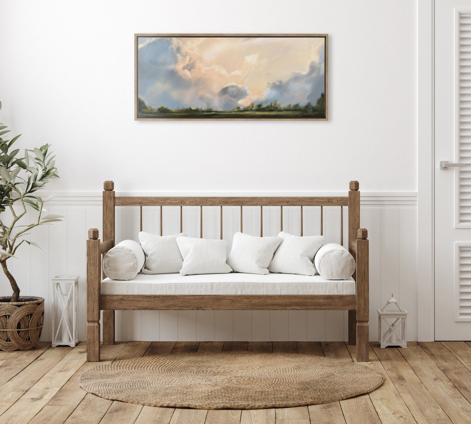 Sylvie Clouds Framed Canvas by Mary Sparrow