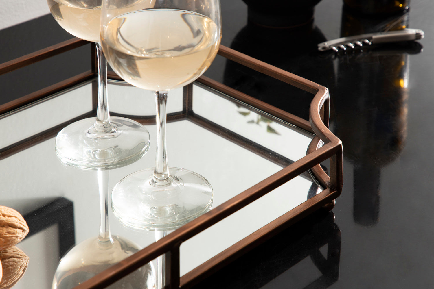 Ciel Metal Mirrored Scalloped Decorative Tray