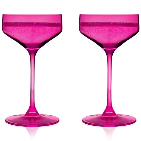 Reserve Nouveau Crystal Coupes in Berry (set of 2)