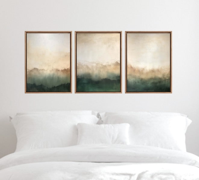 Sylvie Green Mountain Abstract I, II and III Framed Canvas Art Set by Amy Lighthall