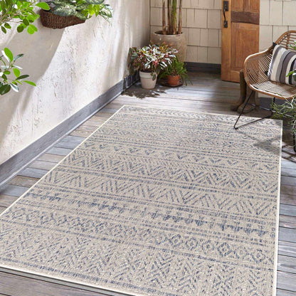 Novato Gray All Over Pattern Performance Outdoor Rug - Clearance