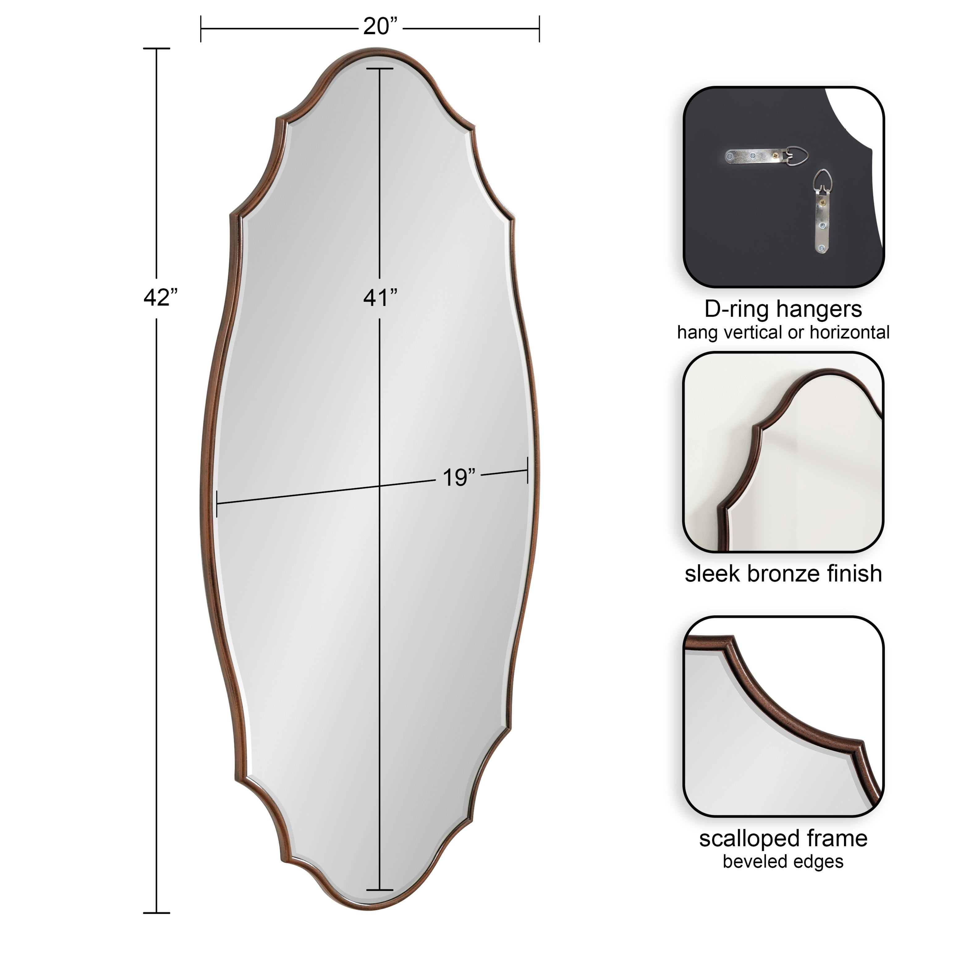 Leanna Scalloped Oval Wall Mirror