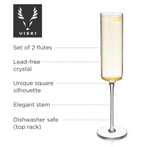 Laurel Crystal Champagne Flutes