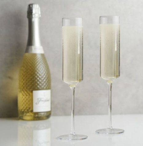 Laurel Crystal Champagne Flutes