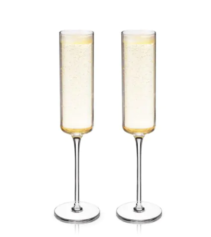 Laurel Crystal Champagne Flutes