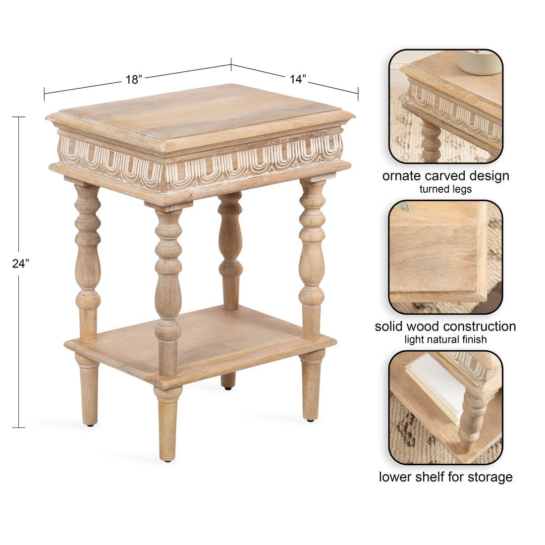 Patresa Wood Side Table