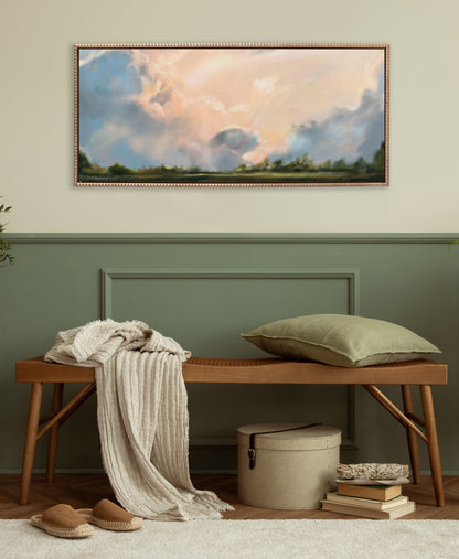 Sylvie Beaded Clouds Framed Canvas by Mary Sparrow