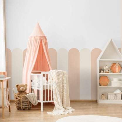 Playful Pickets (Peach) Wallpaper - 4 FT H X 17.4 FT W P&amp;S