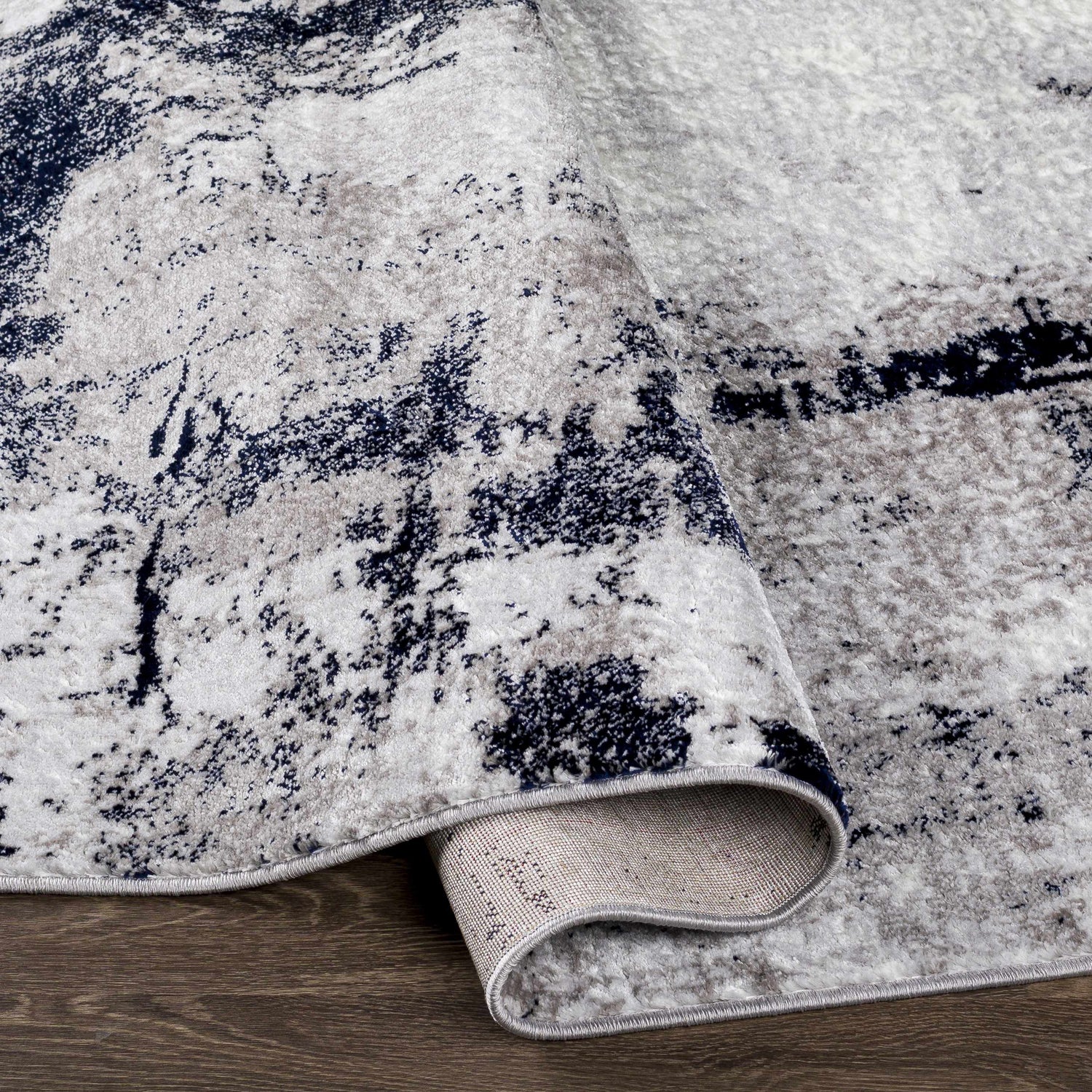 Limao Abstract Denim Area Rug - Clearance