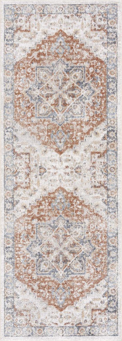 Neta Red &amp; Blue Flat Pile Washable Rug - Clearance