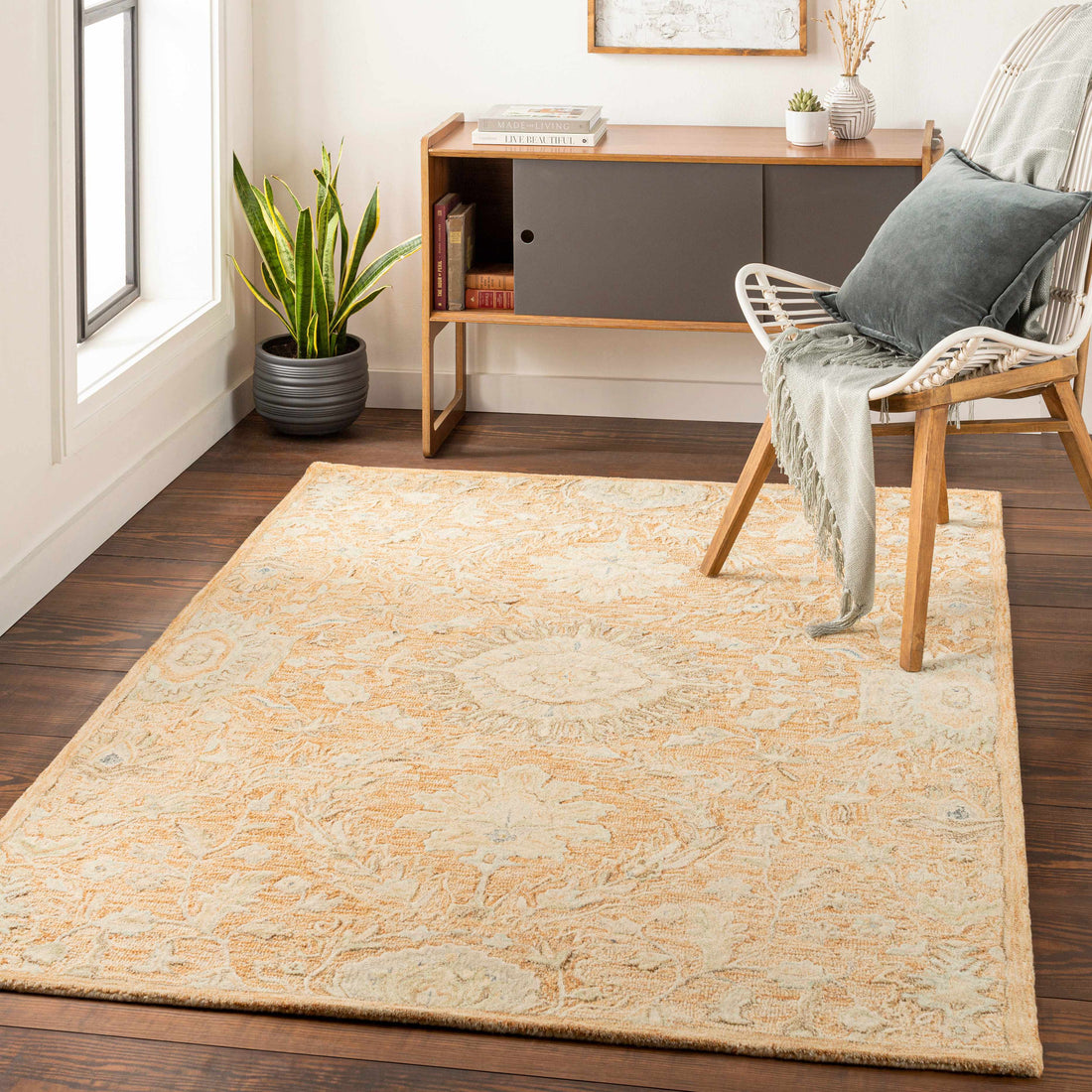 Lonoy 2x3 Small Coral Wool Carpet - Clearance