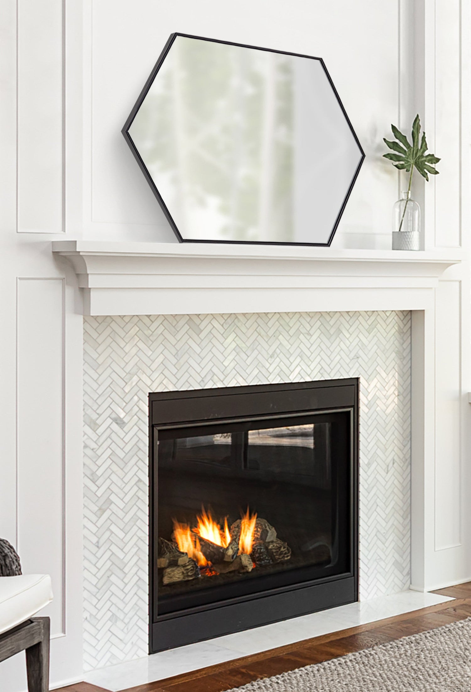 Rhodes Framed Hexagon Wall Mirror