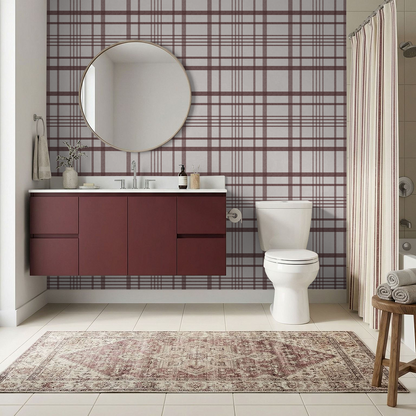 Ashford Plaid (Maroon) Wallpaper