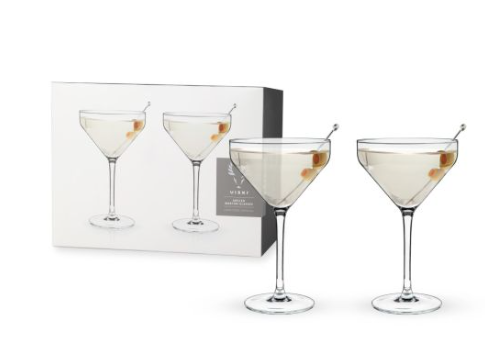 Raye Angled Crystal Martini Glasses