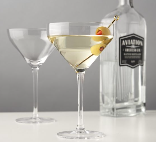 Raye Angled Crystal Martini Glasses