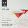 Double Walled Martini Glasses