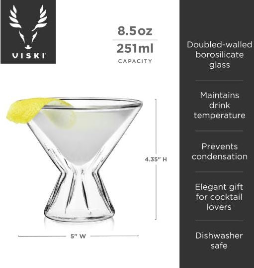 Double Walled Martini Glasses