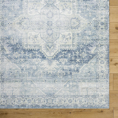 Mauro Navy Medallion Washable Area Rug - Clearance