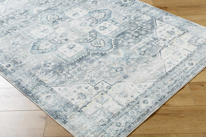 Mauro Blue Medallion Washable Area Rug - Clearance