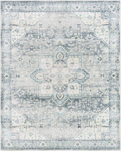 Mauro Blue Medallion Washable Area Rug - Clearance