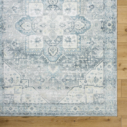 Mauro Blue Medallion Washable Area Rug - Clearance