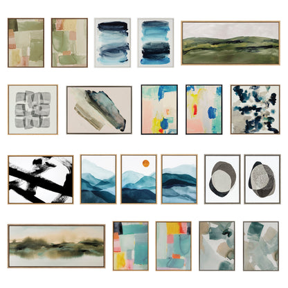 Sylvie Green Mountain Abstract I Framed Canvas by Amy Lighthall