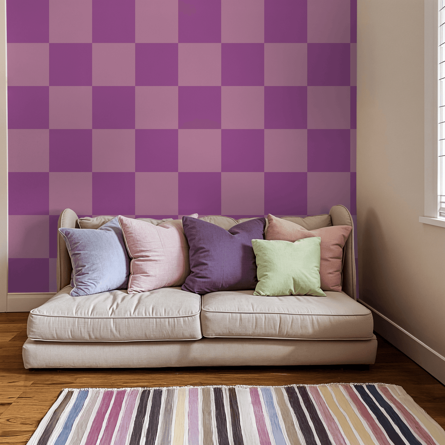 Simply Checker (Purple) Wallpaper